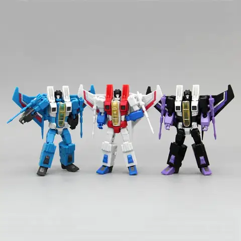 3 st/ask Transformationsrobotleksak G1 Tecknad Flyglag Starscream Skywarp Thundercracker Figurmodell Småskalig Flygplan 10 best sales Transformers Toys Original - №7