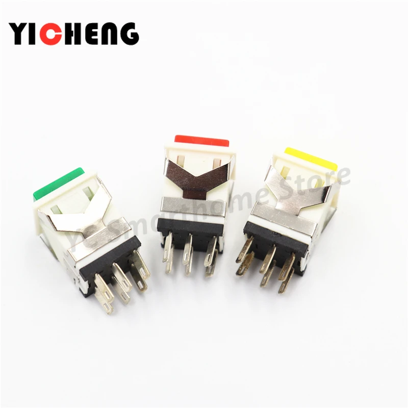 Interruptor de botón cuadrado momentáneo kd2 de 6 pines, KD2-24 momentáneo, KD2-23self-locking, 3 uds.