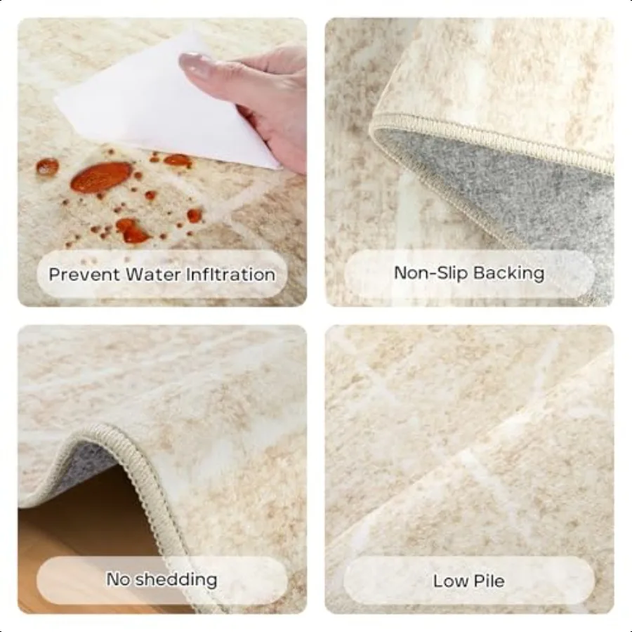 6x9 Area Rug Living Room Rugs: Washable Rugs Large Abstract Modern Non Slip Indoor Thin Low Pile Carpet for Living RoomBedroom