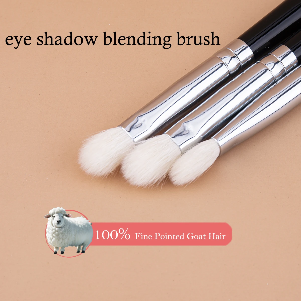 Pennello per ombretto per trucco Pennello per ombretto in pelo di capra al 100% Pennelli per trucco per sfumatura Strumenti per trucco per sfumatura di ombretti Pro betulla