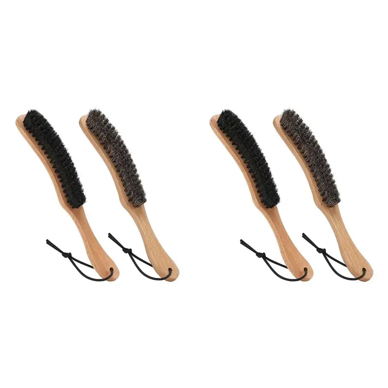 DTA4-Hat Brush Combo Kit,Horsehair Felt Hat Brush Clean Cowboy Hat, Fedora Hat & Baseball Cap,Boar Bristle Lint Brush 4PCS