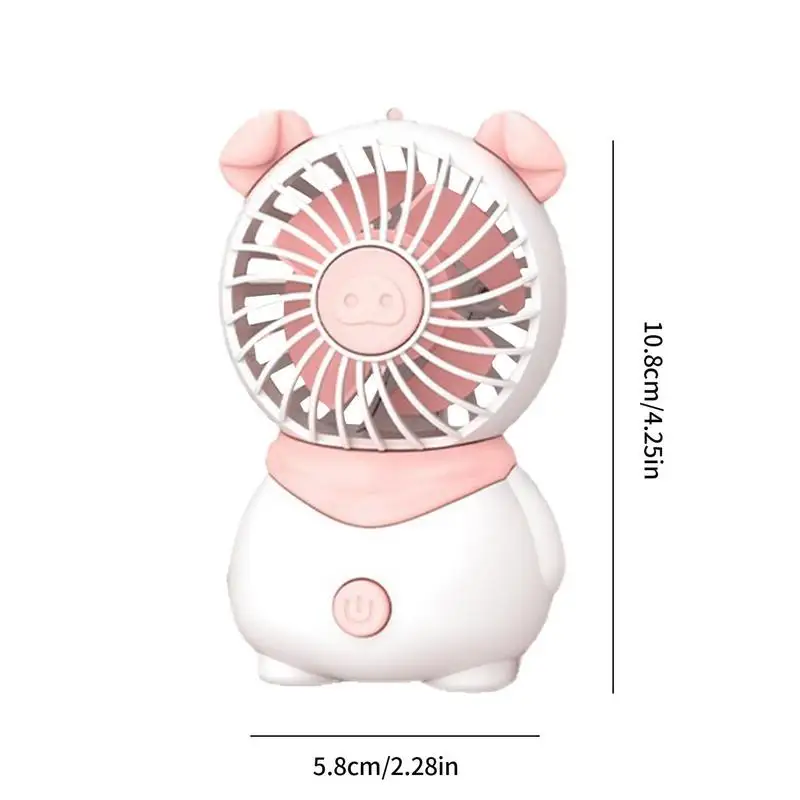 Ventilatore portatile USB ventilatore da tavolo silenzioso simpatico maiale Design piccolo ventilatore portatile a 4 foglie per l'home Office ventilatore portatile da viaggio ventilatore da tavolo