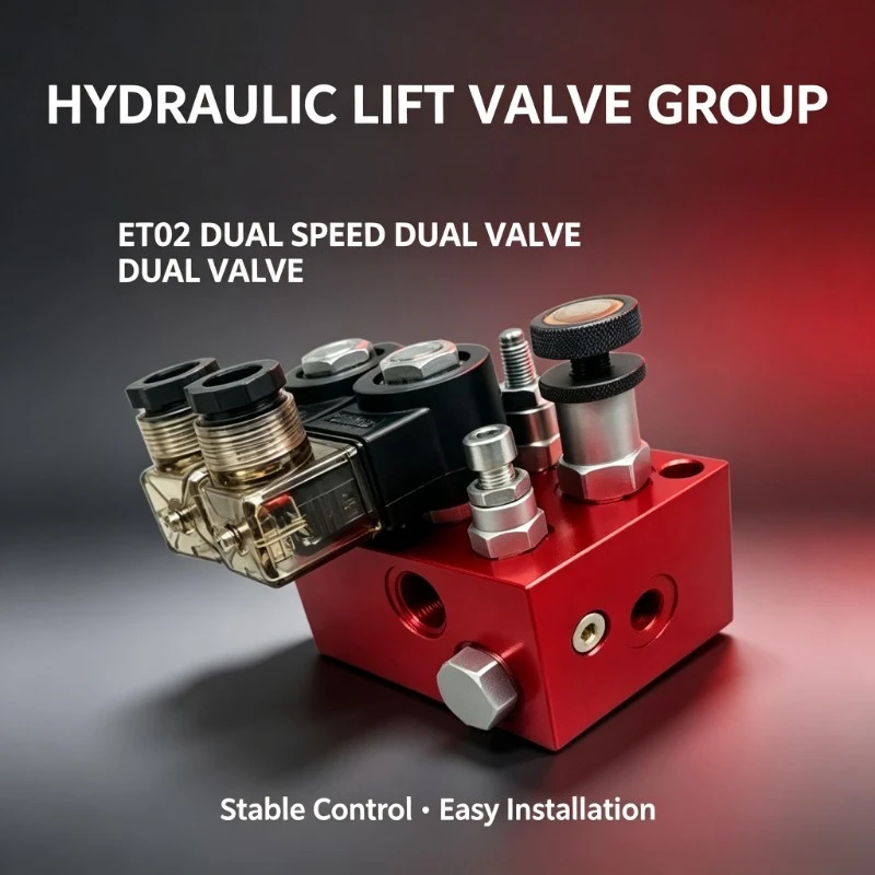 Hydraulic Lift Valve Bank ET02 02SV Double Speed Double Valve Threaded Cartridge Solenoid Valve for Lift Platform