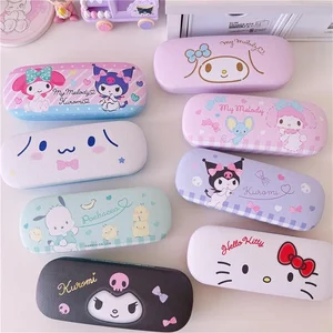 Kawaii Sanrio Glasses Box Hello Kitty Cinnamoroll Kuromi Myopia Gafas Estuche Leer Case de cómodos Regalos protector de gafas 12 mejores ventas de la caja del iPad de Sanrio - №11