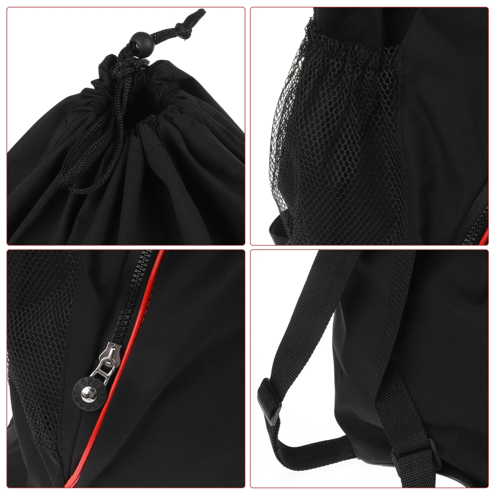 

Drawstring Backpack Taekwondo Gear Bag Adjustable Zipper Sports Bag Protective Gear Storage Pouch Lightweight Durable Sports