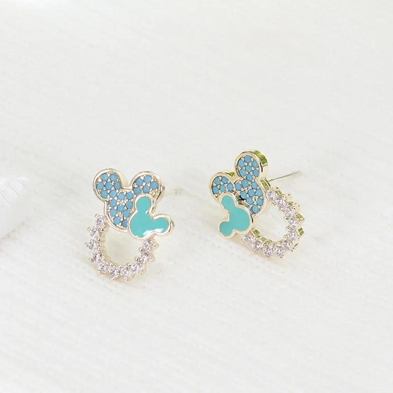 Disney Mickey Mouse Earrings Korean Fashion Flower Earrings Anime Figure for Women Earrings Jewelry Accessories Christmas Gifts