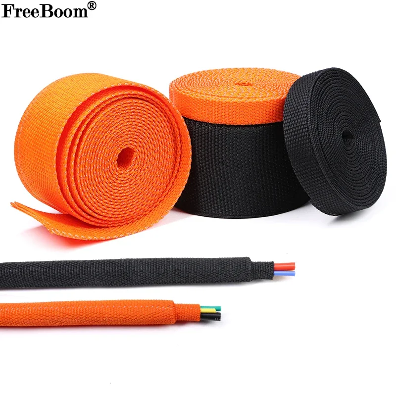 Heat Shrink Braided Cable Sleeve 6/8/10/12mm Insulation Flam Retardant Wire Wrap Sheath Protection PET Auto Line Organizer