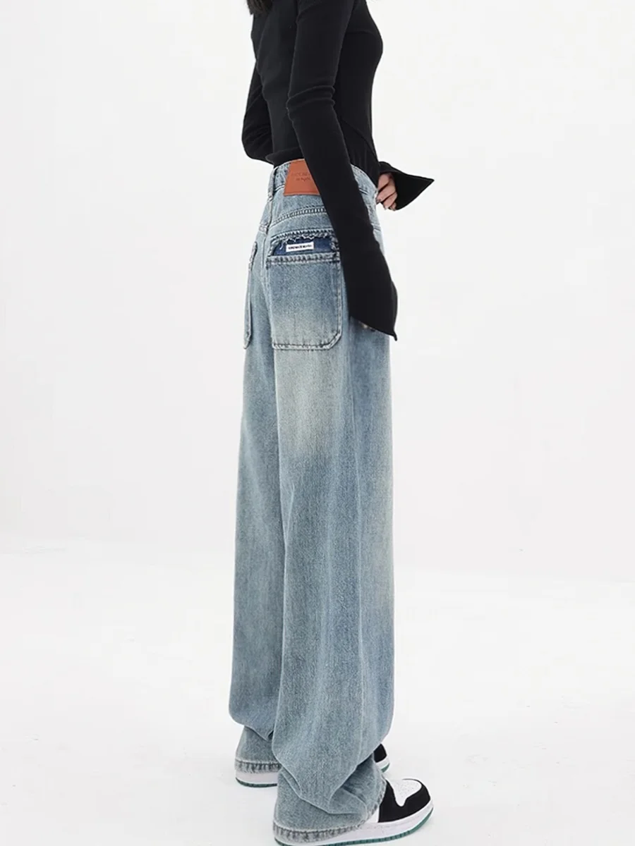 

High Waist Wide Leg Straight Cut Jeans for Women Pear ape plus Size Spring Autumn New Sle Loose Slimming Long Trousers