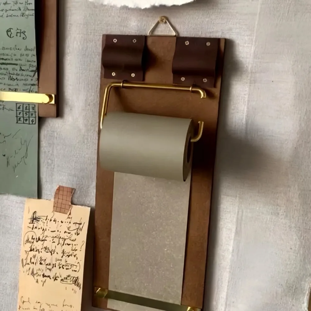 Handmade Retro Vintage Clipboard DIY Crafts Refillable Kraft Paper Roll Kraft Notebook Set Hanging Writing Pad To-Do Lists