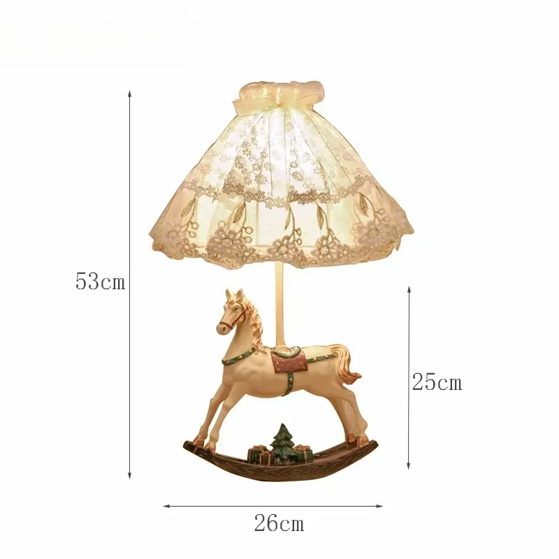 Candeeiro de mesa cavalo branco, suporte nórdico, luminária para casa, decoração de quarto, cabeceira, noite, moderno, luminárias led