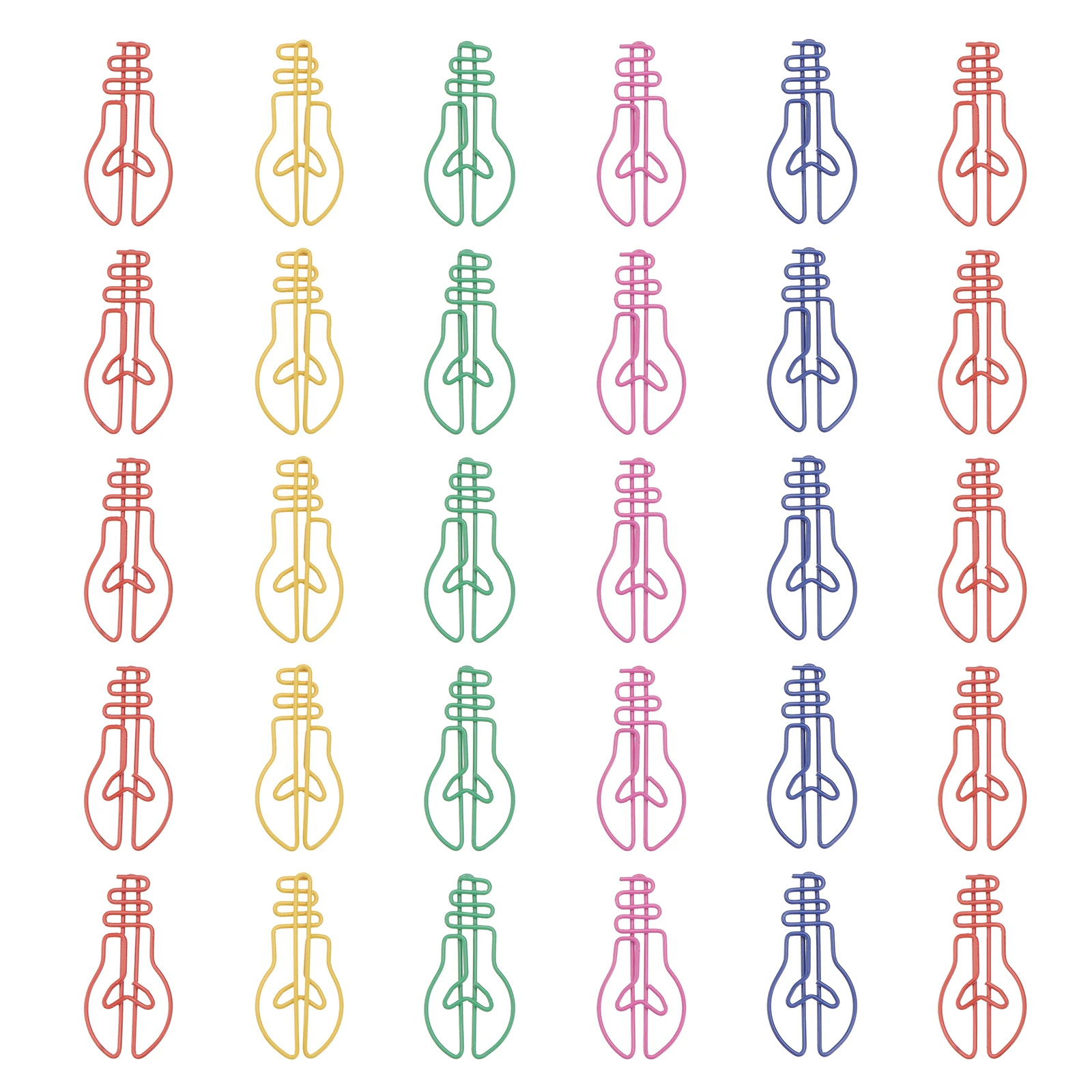 

30pcs Light Bulb Paper Clips Creative Bookmark Marking Note Office Supplies Decorative Stationery
