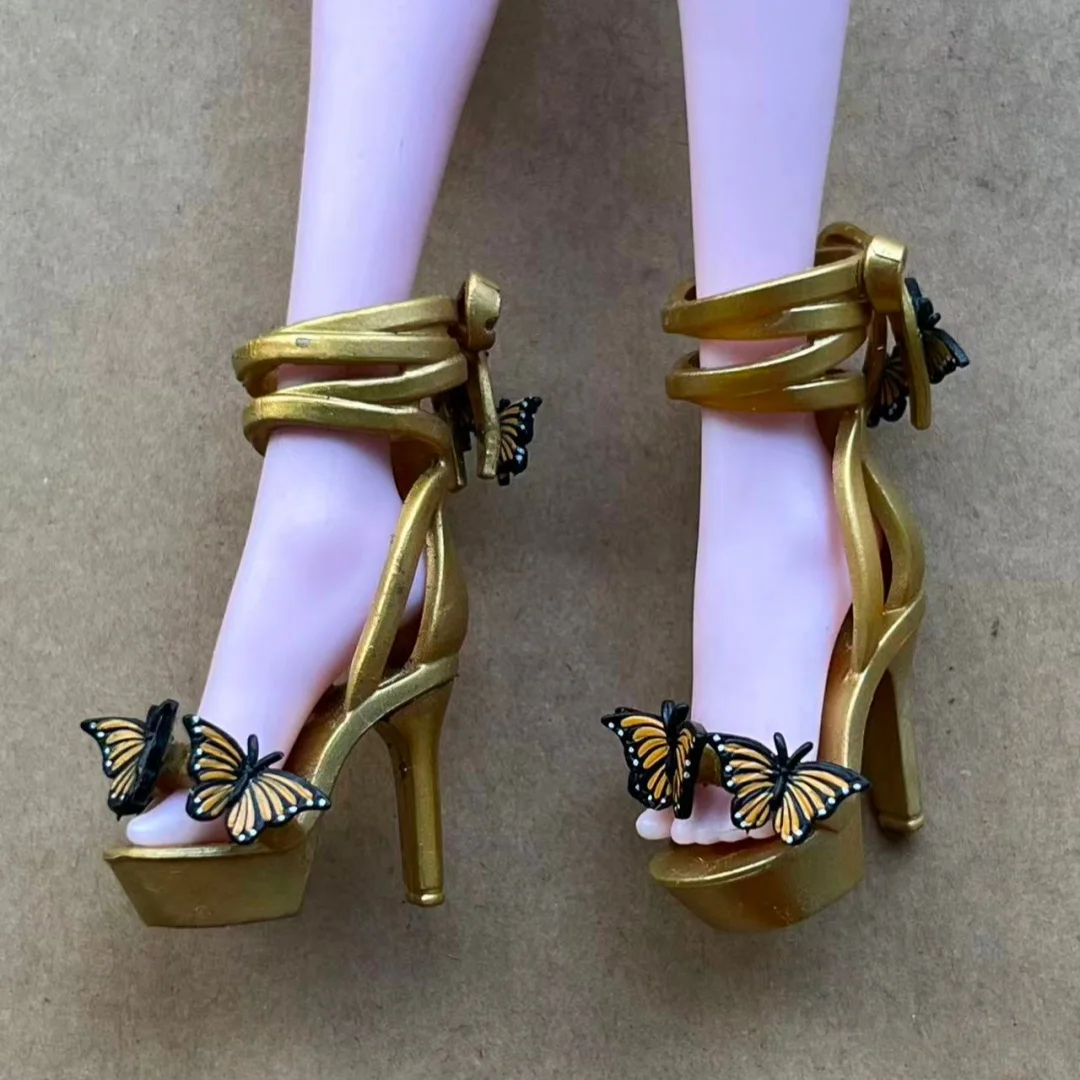 Regenbogen Puppenschuhe Sandalen Original Puppe Bunte Teile Monster Puppenschuhe Gold Weiß Neue Original Puppenteile – Detail 6