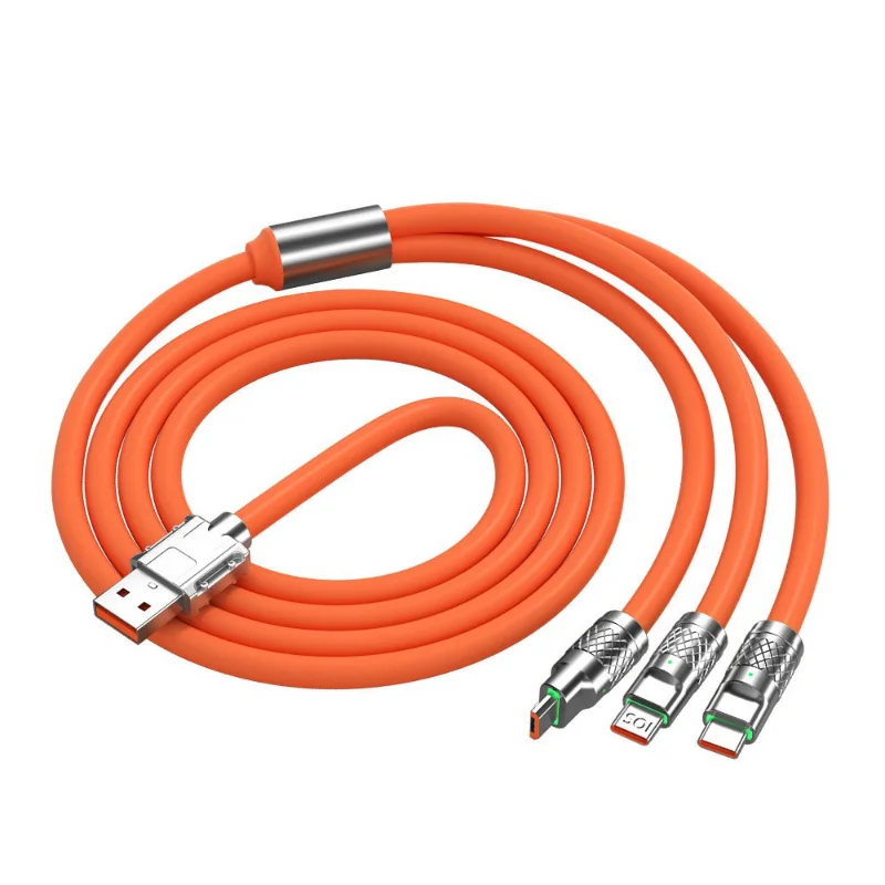 Data Cable, Three-in-one Charging Cable, One-to-three 120W Super Fast Charging Geek Cable, Suitable for TYPE-C