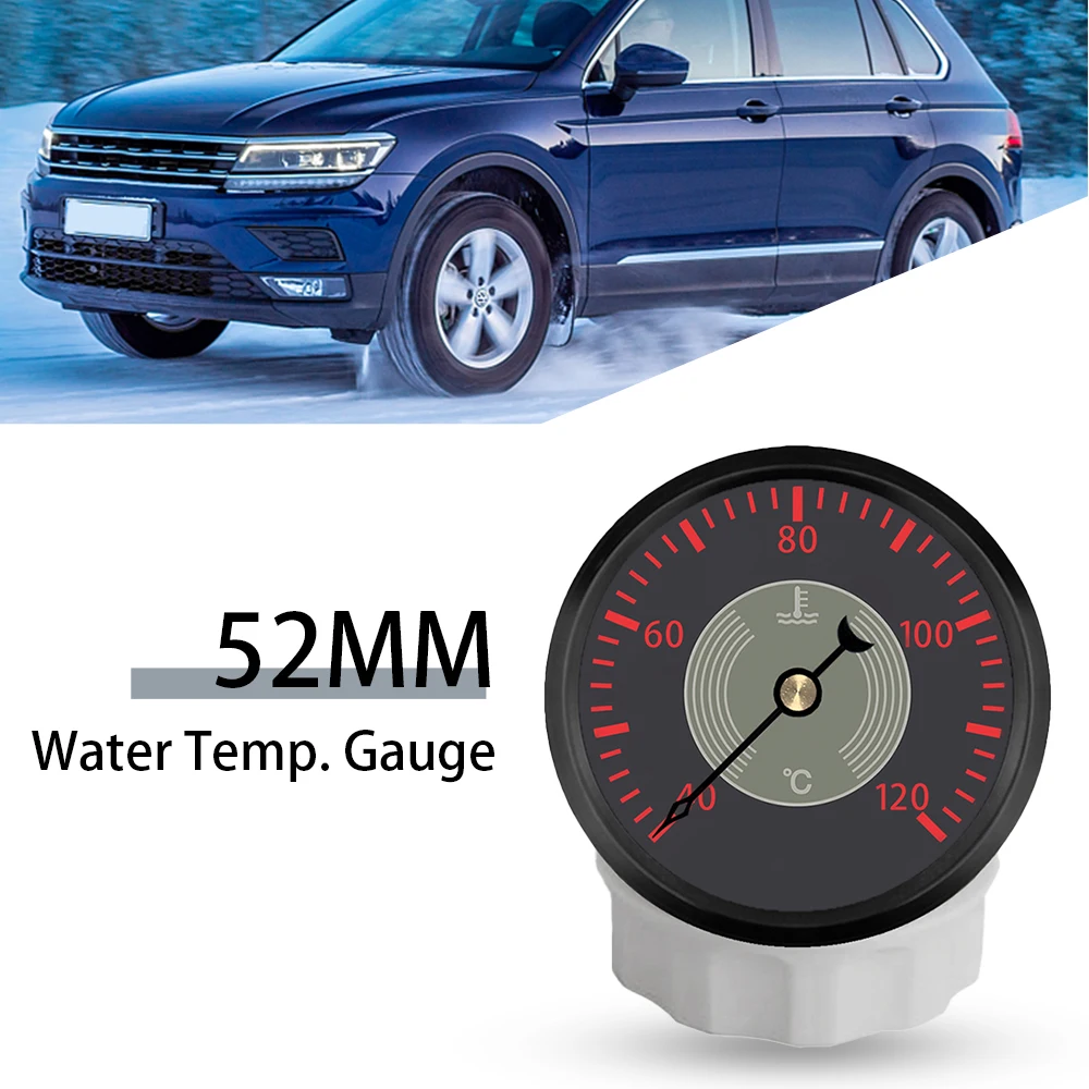 

ELING 52mm (2'') Water Temperature Temp. Gauge 40-120℃ Signal 12V 24V with Red Yellow Backlight for Car Yacht Motorboat RV