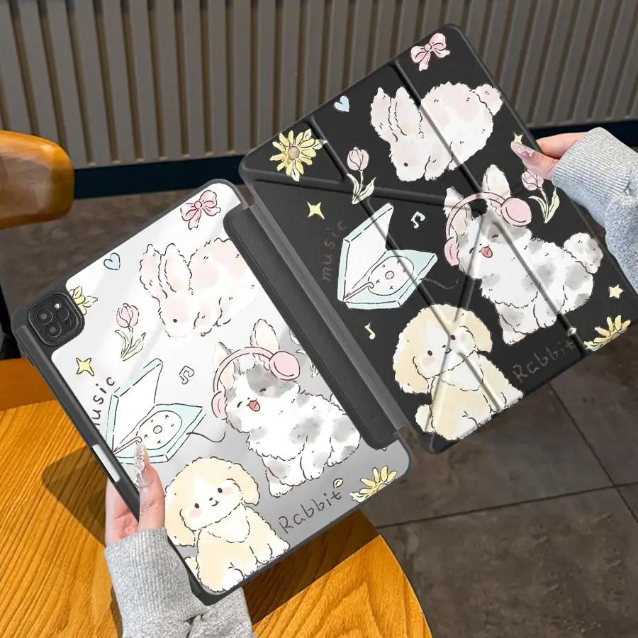 Sweet Pastel Animal Holder Cover Tablet Case For iPad Air 4 5 M3 M2 M4 11inch Pro 2025 Mini 6 7 Pro 11 10 9 8 7 th 12.9inch