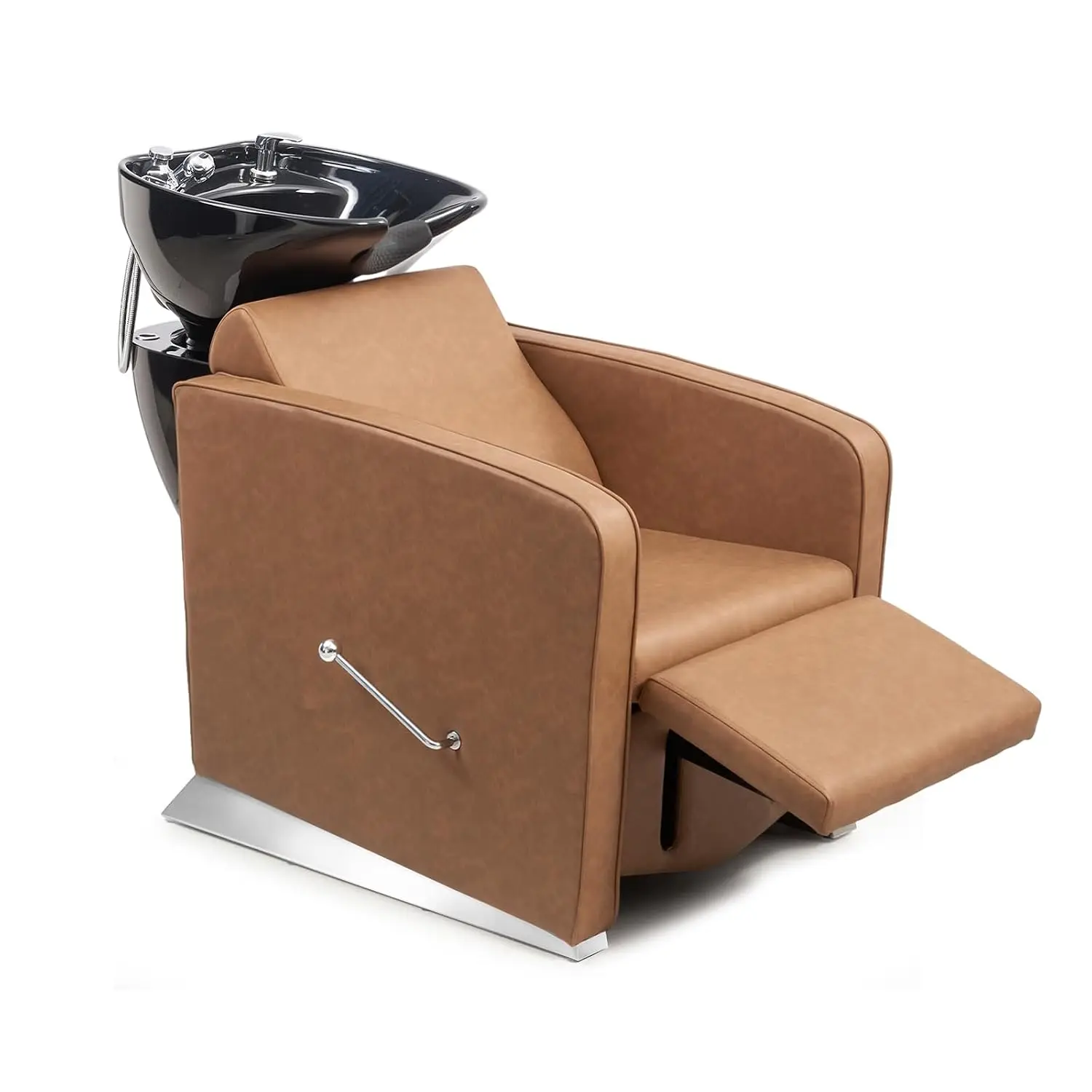 Backwash Shampoo Unit with Ceramic Bowl, Adjustable Footrest & Reclining Chair for Salon, Spa & Barbershop, Customized