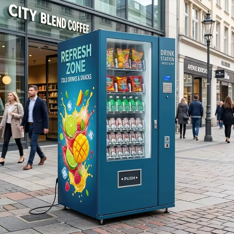 Snack and Drink Vending Machines Smart Combo Vending Machine Wholesale 36 Spiral Slot for Supermarket with AI