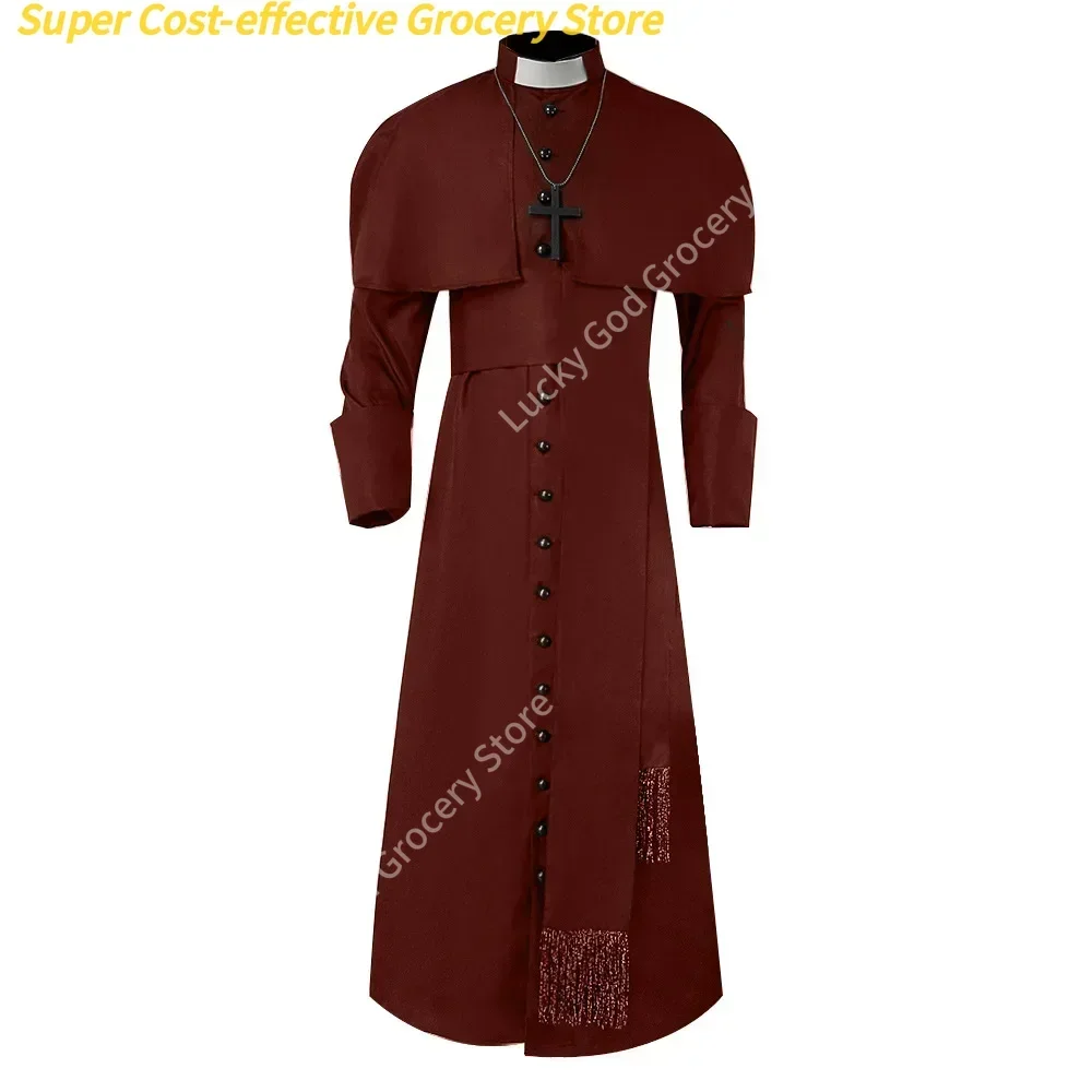 زي كاهن القرون الوسطى الكنيسة الكاثوليكية الدينية الرومانية ساوتان البابا القس الأب ازياء كتلة التبشير رداء رجال الدين كاسوك
