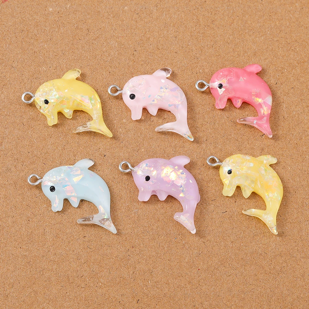10 pçs bonito resina golfinho encantos pingentes para fazer jóias colar brincos pulseira diy criança jóias acessórios