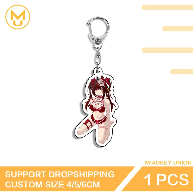 Sparkle Honkai Star Rail Kneel Bikini Sitting Artistic Waifu Double Sided Acrylic Keyring Fancy Customizable Pretty Jewelry