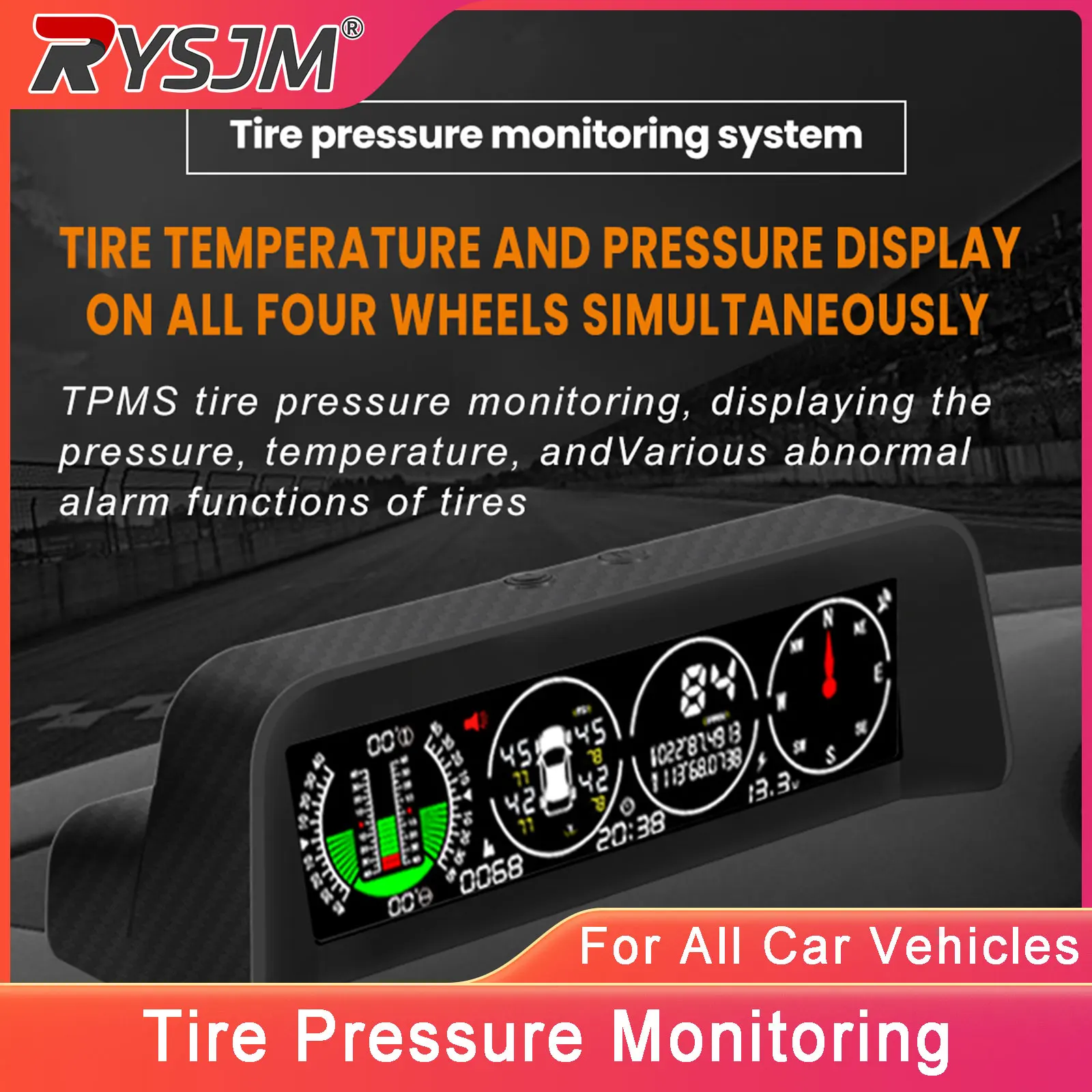 X91-WZ Tire Pressure Monitoring TPMS Intelligent Escort Device HD Head Up Display GPS Speedometer For All Vehicles Car Accessori