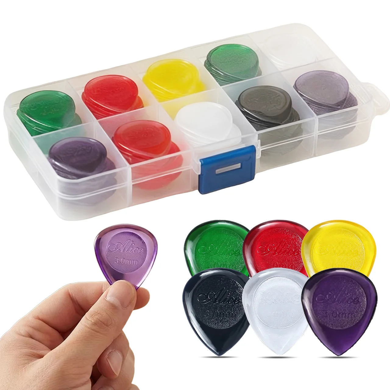 Bulk Mixed Color Mini Teardrop Plectrums – 10 to 50 PCS Assorted Thickness Guitar Picks for Music Class and DIY Gift Sets TMZ