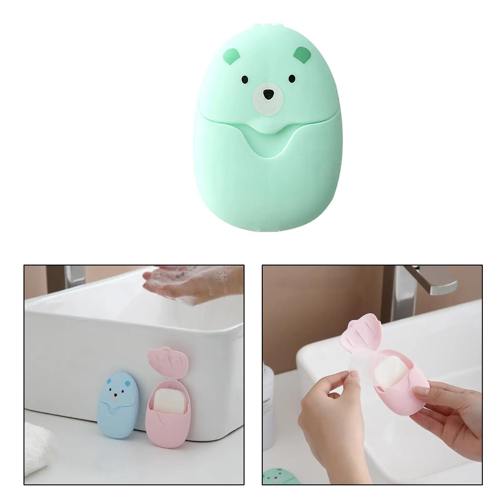 Sabão Folhas Perfumadas Descartável, Pequeno Box, Lavagem a Mão, Camping, 50Pcs