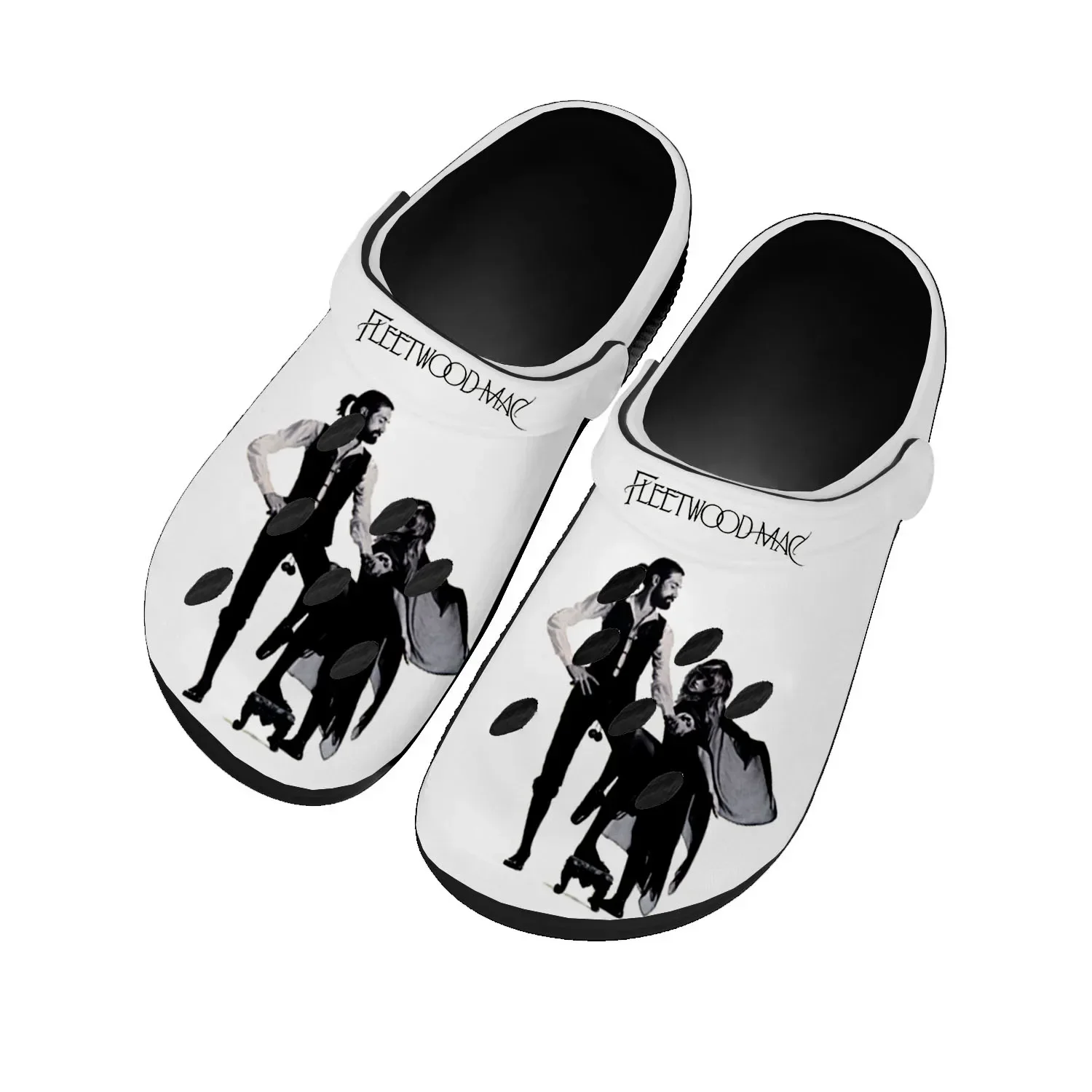 Fleetwood Mac Pop Rock Band Home Clogs Custom Water Shoes Mens Womens Teenager Shoes Clog Breathable Beach Hole Slippers Black