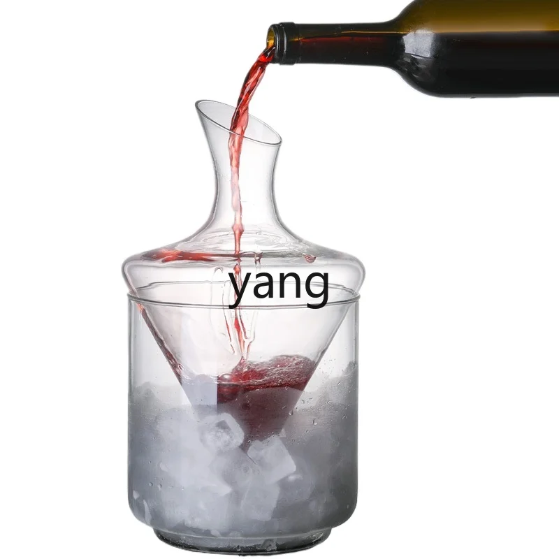 Yjq Creative Decanter Wine Cooler Household Fast Oblique Decanter Heat-Resistant Glass