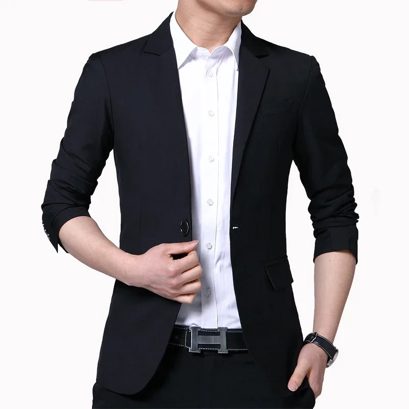 TFETTERS Spring Autumn Suits Men Casual Slim Fit Business Korean Solid Color Men Suits Professional Wear Mens Blazer Jacket