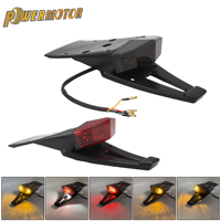 Universal 12V Motorcycle LED Tail Light Rear Fender Stop Brake Lights License Plate Light Bracket Holder for Dirt Bike Motorbike