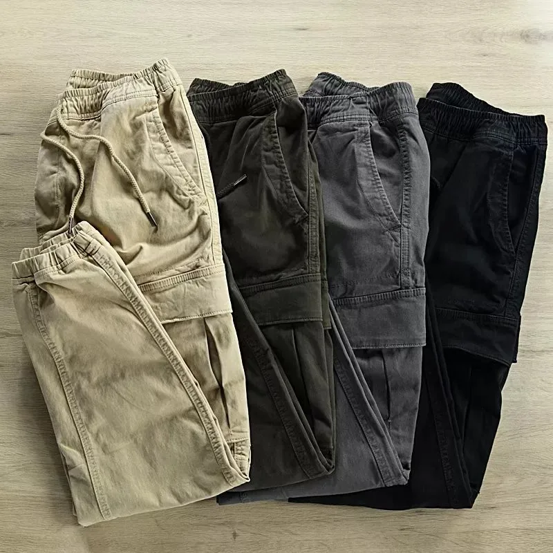 Japanese Style Casual Workwear Pants Men's Spring Autumn Construction Workers Wear Resistant Dirty Loose Long Trousers