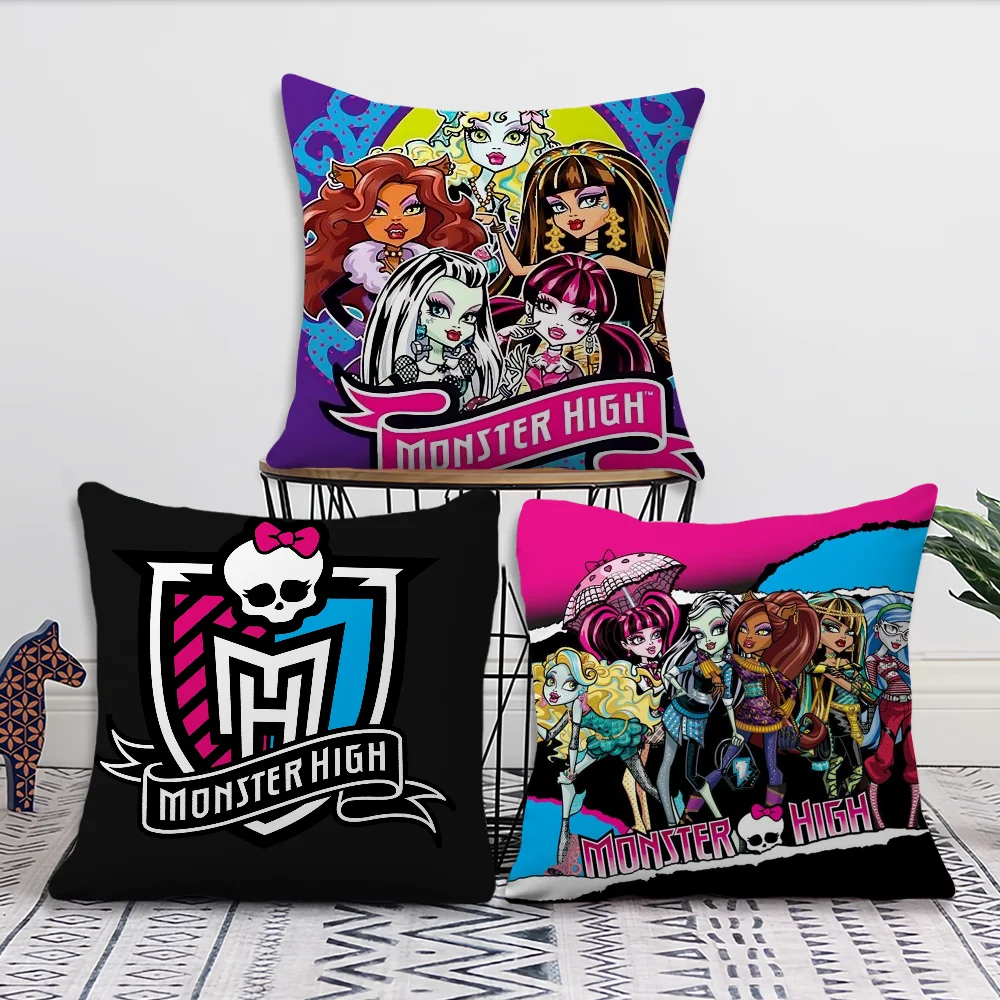 Cartoon M-Monster H-High Comfortable Decorative Cushion Cover Suitable for Home Living Room Sofa Room Decoration