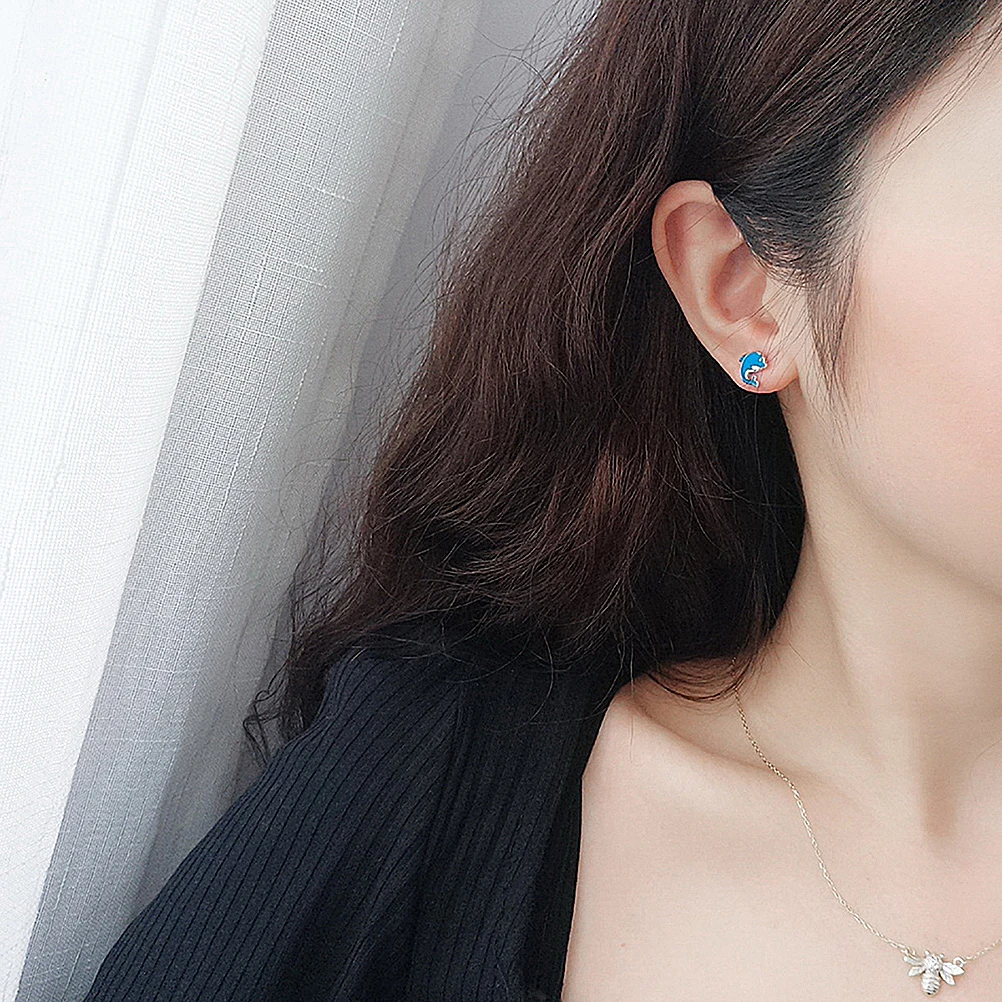 

Sterling Earrings Hypoallergenic Women Cartoon Crystal Miss