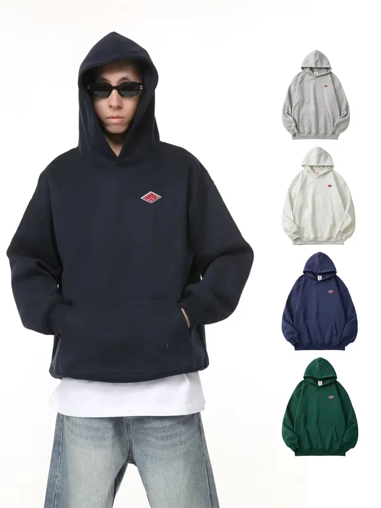 2026 New Model Japan Autumn Winter Embroidery Logo Plush Thickened Men's Sweatshirt Hoodie Warm Men Women Casual Fashion Tops