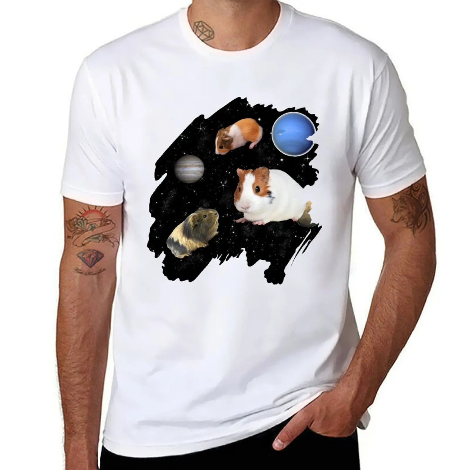 

Guinea Pigs in Outer Space T-Shirt cotton tshirt 100% man t shirt summer T-Shirt