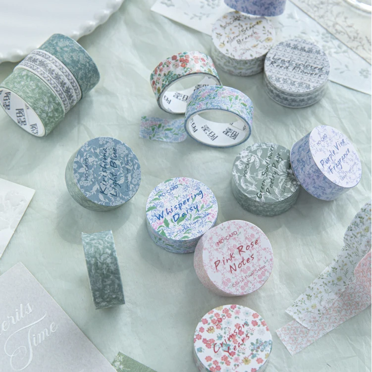 Colorful Flower Season Series Vintage Floral Landscape Washi Tape Creative DIY Journal Material Collage Scrapbooking Stationery