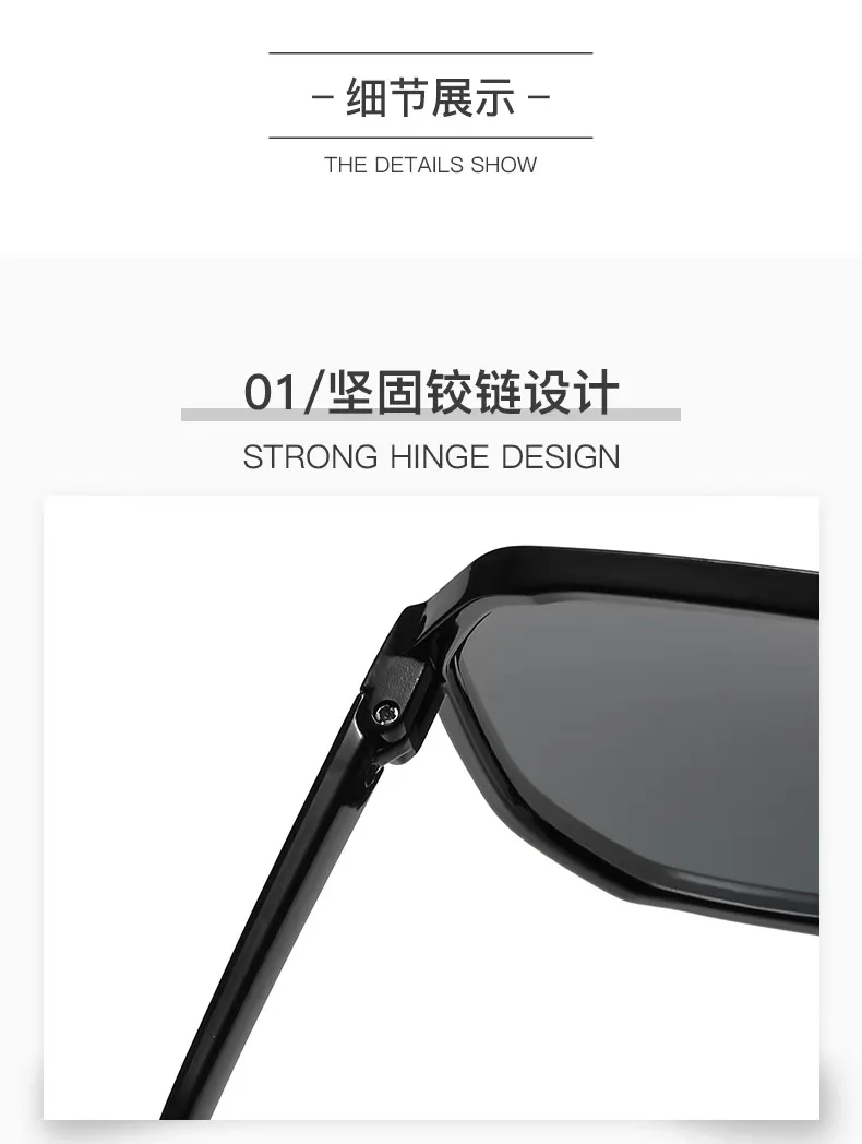Neue Vintage Quadratische Sonnenbrille für Damen und Herren Luxusmarke Große Runde Sonnenbrillen Weibliche Männliche Eyewear Sonnenbrillen für Männer Frauen – Detail 4