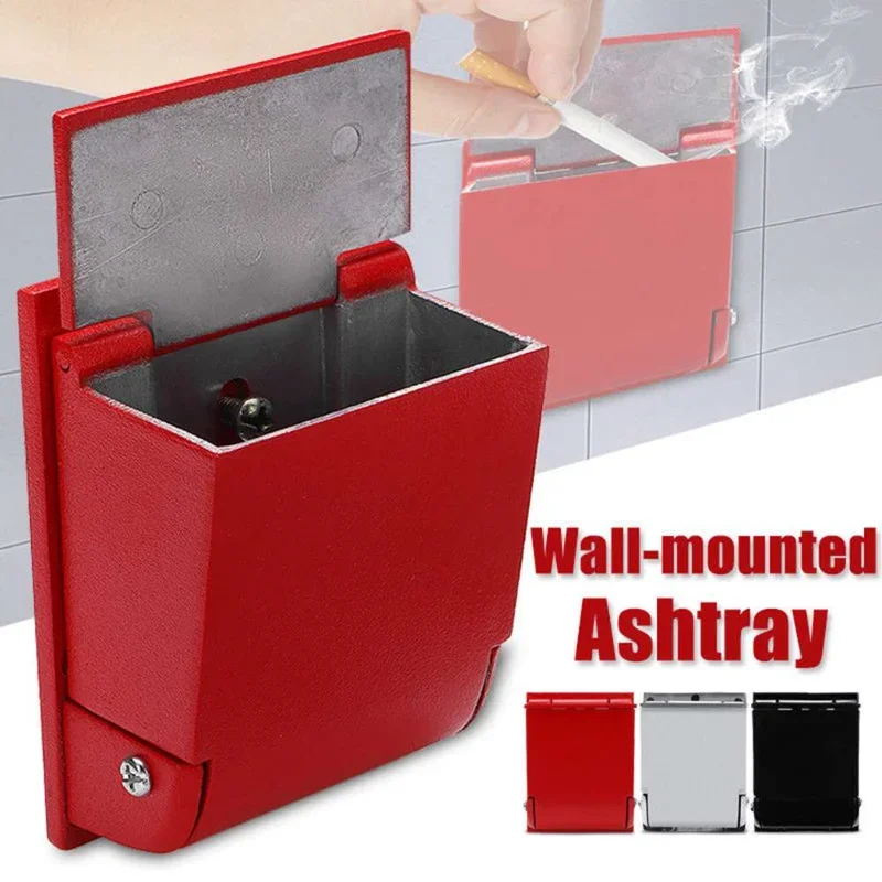 

100*74mm Wall Mounted Aluminum Alloy Ashtray Cigarette Holder Creative Personality Outdoor Smoking Public Places