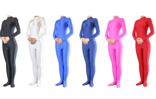 Tuta intera da donna in Spandex tuta da ginnastica Zentai catsuit senza cappuccio