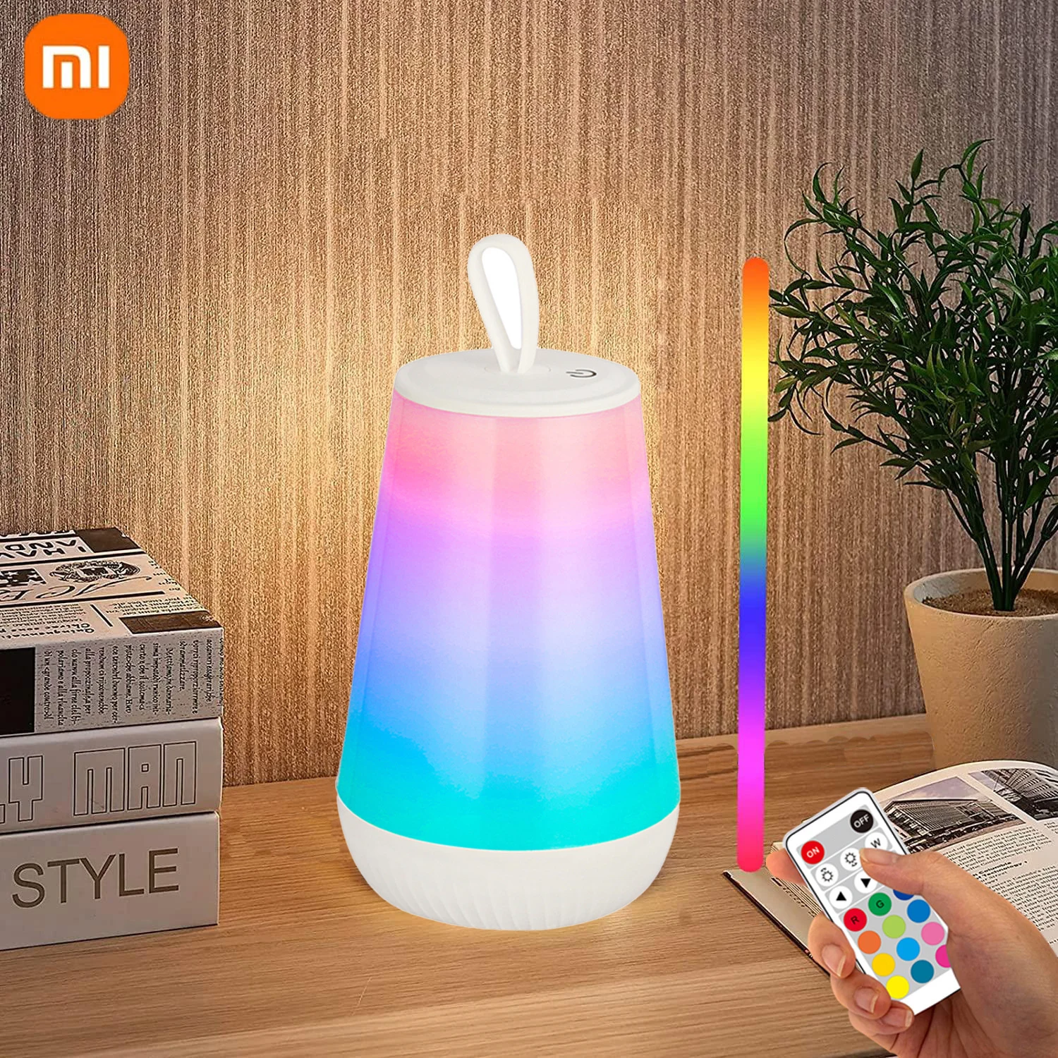 

Xiaomi Night Lamp For Bedroom Bedside Usb Rechargeable Nightlight RGB Remote Control Table Lamp Touch Dimmable For Children Room