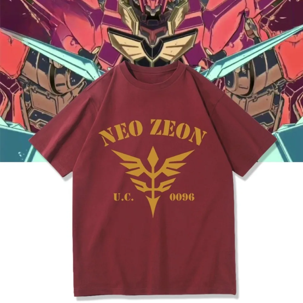 

Summer Mobile Suit Animation Joint Peripheral Printing Cotton Short Sleeve T-Shirt Men's and Women's Same Top