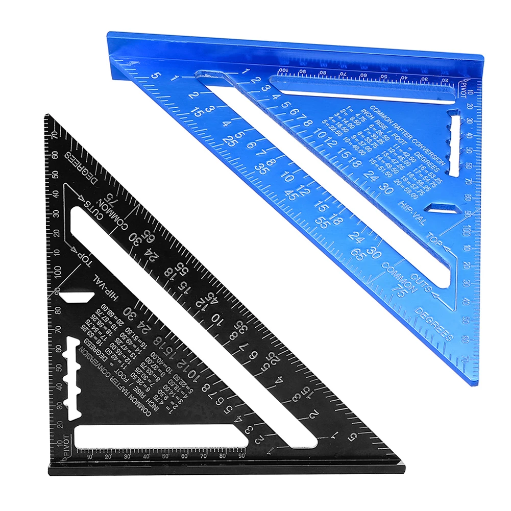 Aluminum Metric Measuring Ruler 7 inch Triangular Ruler Woodworking Try Square Woodworking Gadget Depth Measurement