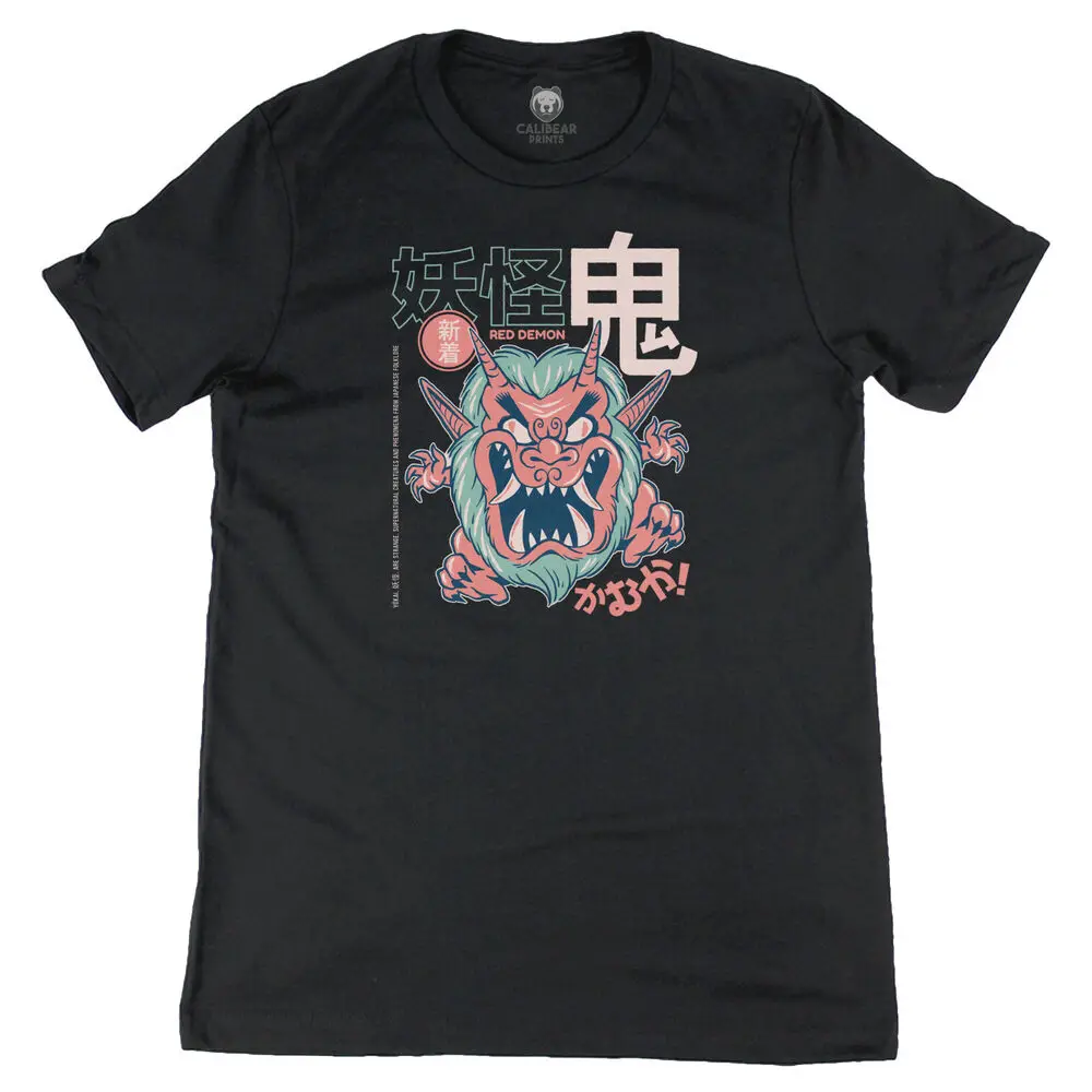 Yokai Red Demon Japanese Folklore Graphic Art Tee Novelty T-Shirt