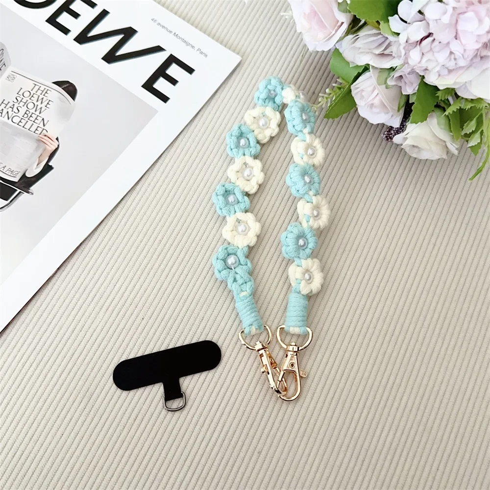 Detachable Little Daisy Flower Dual Tone Keychain Hanging Rope Cute Durable And Sturdy Rope Mobile Phone Lanyard Anti Loss