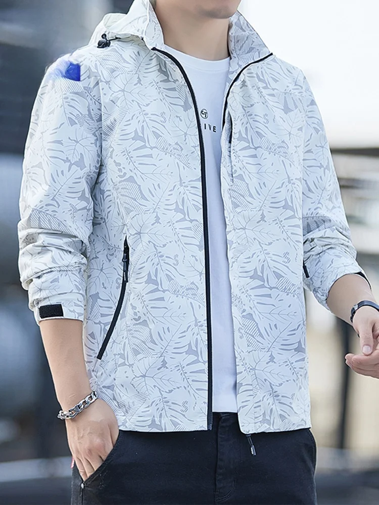 

Свободная повседневная куртка с капюшоном для мужчин Rn Brand Busin Sle, повседневная одежда большого размера, полиэфирное волокно, длинный дизайн на молнии све