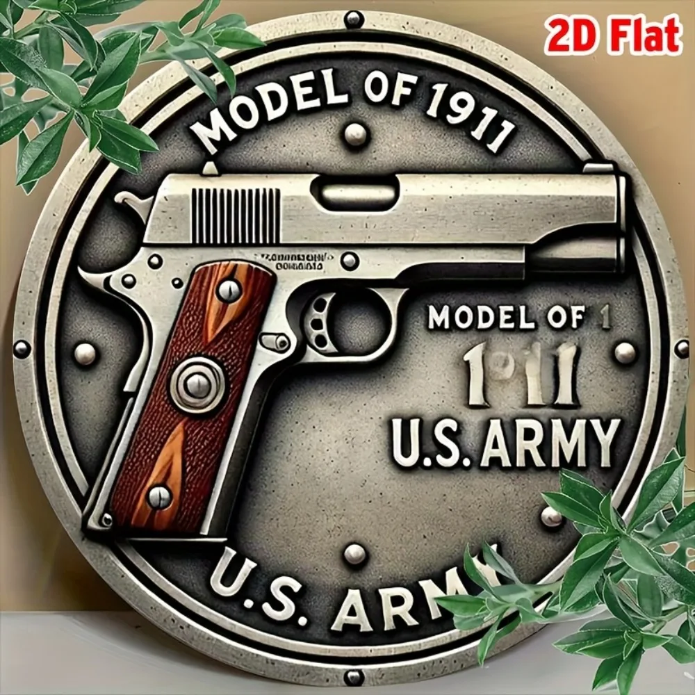 Retro Military Vintage Aluminum Sign - 7.8x7.8