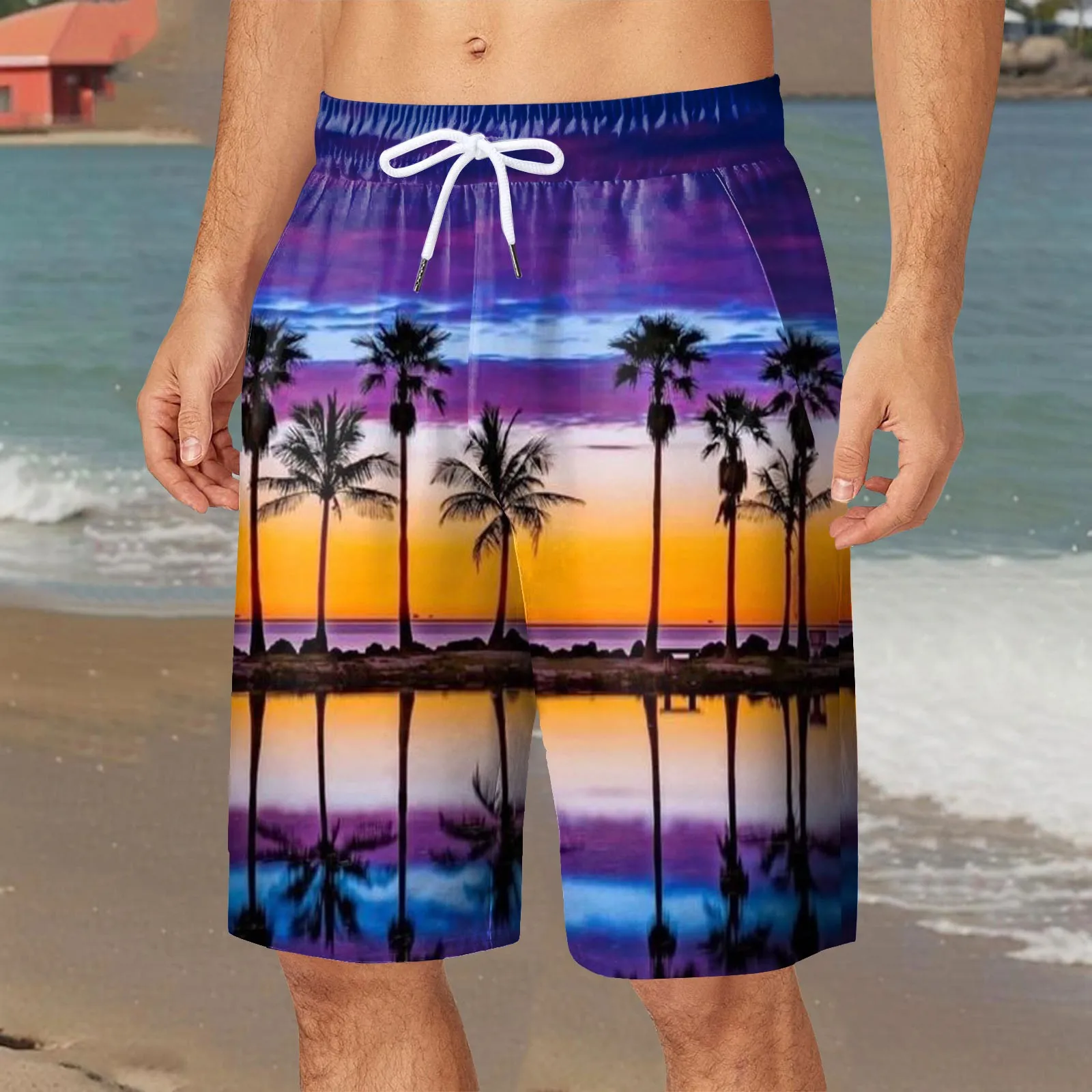 

Men's Quick Dry Swim Trunks Beach Shorts with Mesh Lining