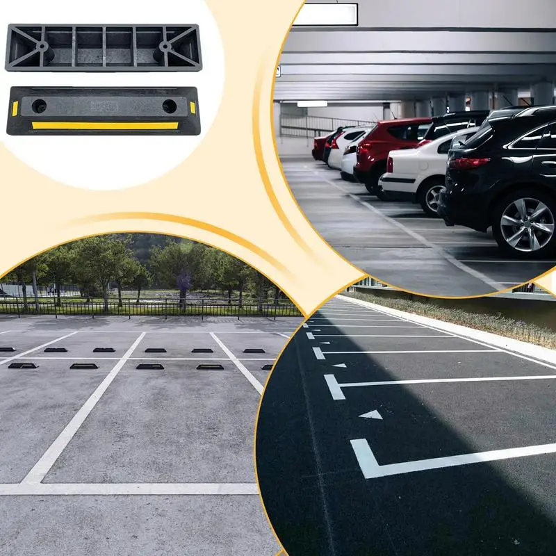 Heavy Duty Vehicle Wheel Stop Heavy Duty Parking Blocks Parking Target Rubber Parking Tire Guide Blocks Wheel Stopper for Cars