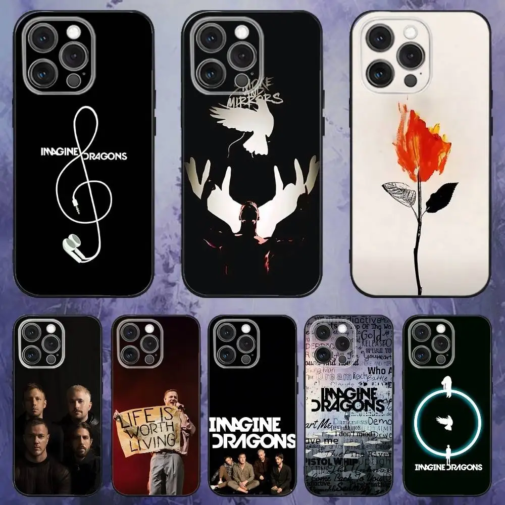 

I-Imagine Band Dragons Phone Case For iPhone 16e,16,15,14,13,12,11,Pro,X,XS,Max,XR,Plus,Mini Soft Black Cover